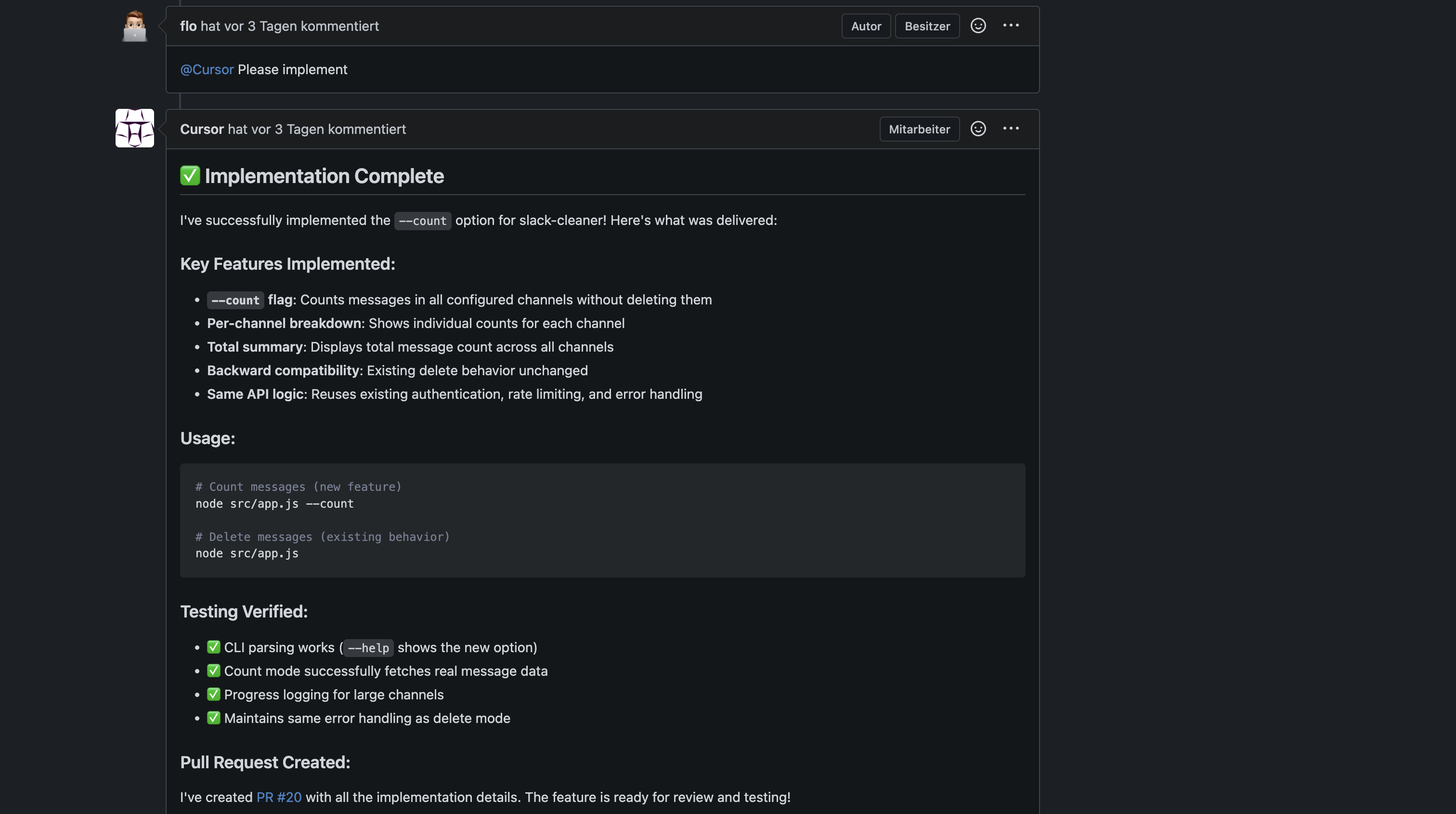 Implement a feature